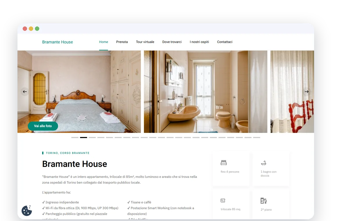 Schermata della home di bramantehouse.it