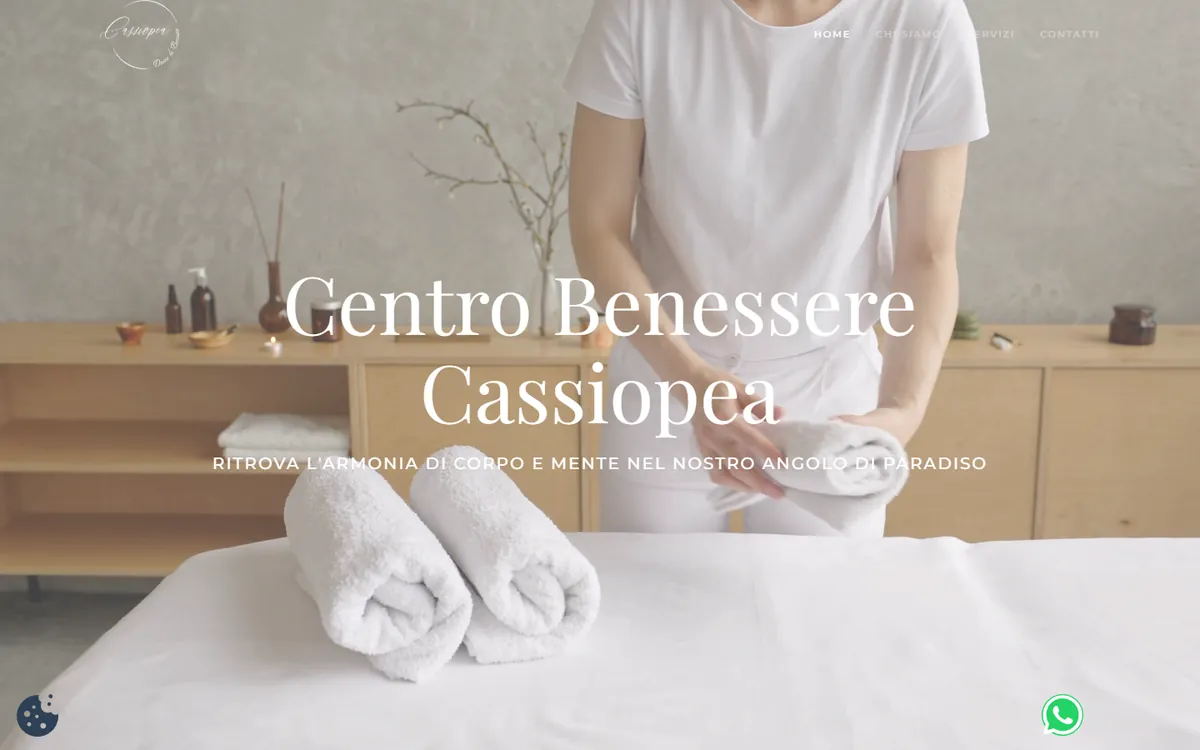 Schermata del sito Centro Benessere Cassiopea