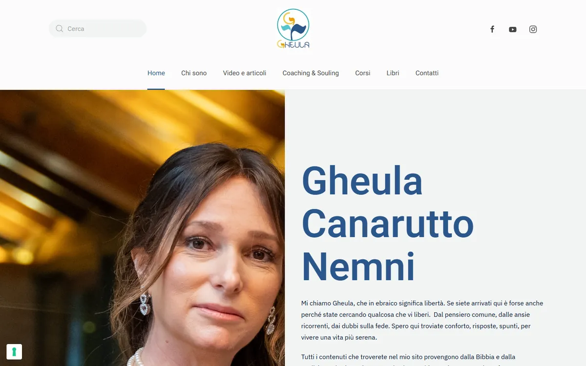 Schermata del sito Gheula Canarutto Nemni