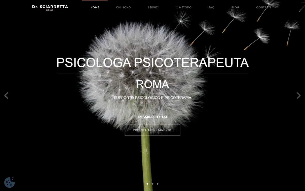 Schermata del sito Psicologa Martina Sciarretta